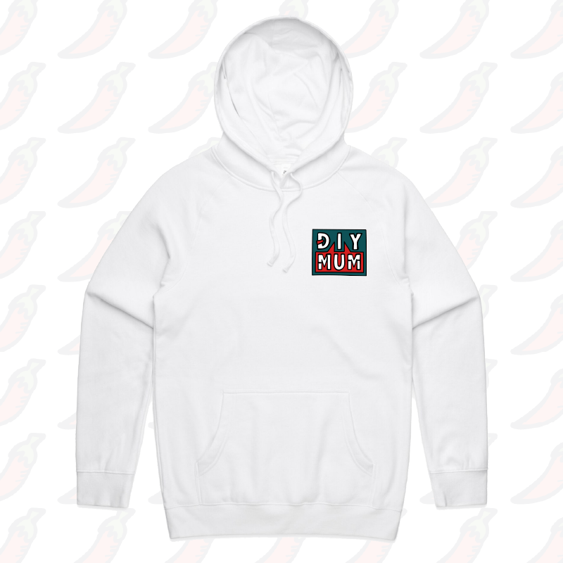 S / White / Small Front Print DIY Mum 🔨 – Unisex Hoodie