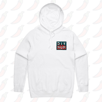 S / White / Small Front Print DIY Mum 🔨 – Unisex Hoodie