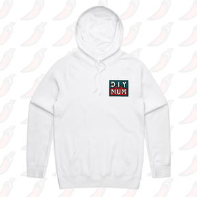 S / White / Small Front Print DIY Mum 🔨 – Unisex Hoodie