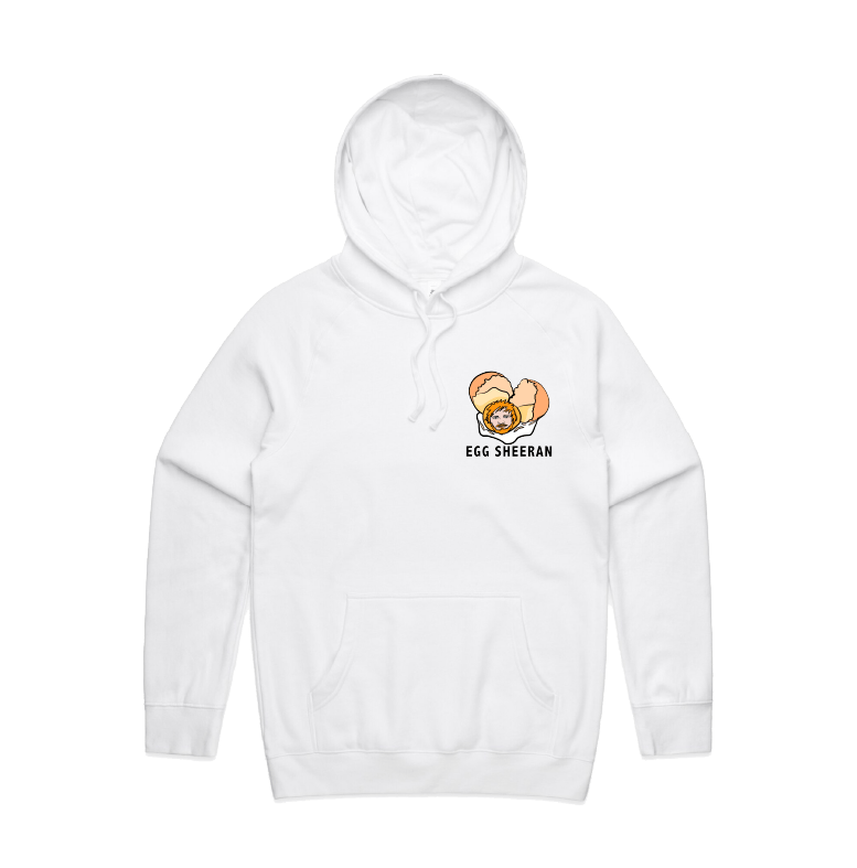 S / White / Small Front Print Egg Sheeran 🥚 - Unisex Hoodie