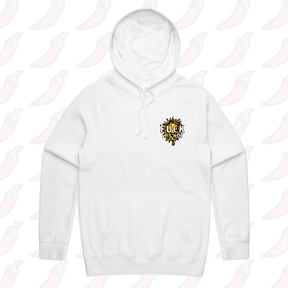 S / White / Small Front Print F It’s Hot ☀🤬 - Unisex Hoodie