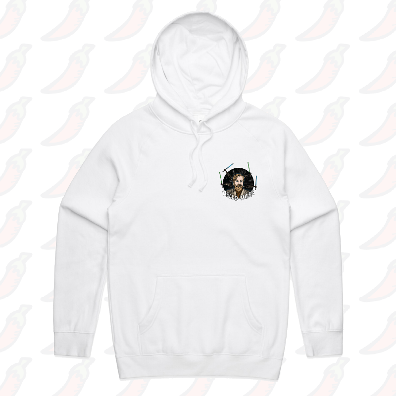 S / White / Small Front Print Hello There! 👋 - Unisex Hoodie