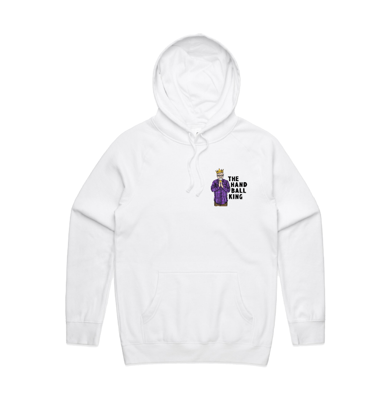 S / White / Small Front Print K Rudd Handball King 👑 - Unisex Hoodie