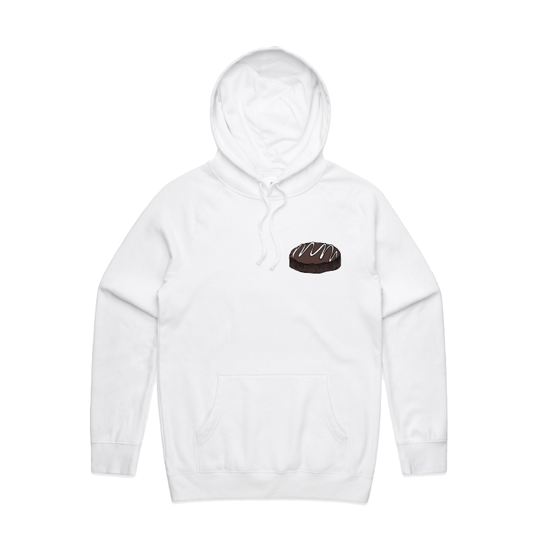 S / White / Small Front Print Mud Cake 🎂 - Unisex Hoodie