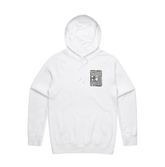 S / White / Small Front Print Murdoch Monopoly 📰 - Unisex Hoodie