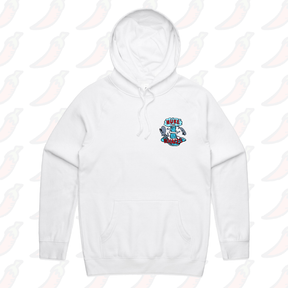 S / White / Small Front Print Nuke The Whales 💣🐳 – Unisex Hoodie
