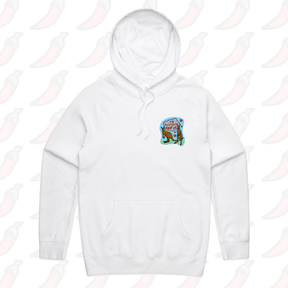 S / White / Small Front Print Roo Roo Root Ya 🦘 – Unisex Hoodie