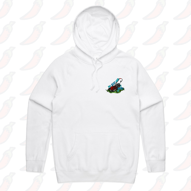 S / White / Small Front Print Sexy And I Mow It 😘 🌾 – Unisex Hoodie