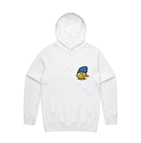 S / White / Small Front Print Smeared Marge 👕 - Unisex Hoodie