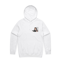 S / White / Small Front Print Smokin' Elon 💨 - Unisex Hoodie