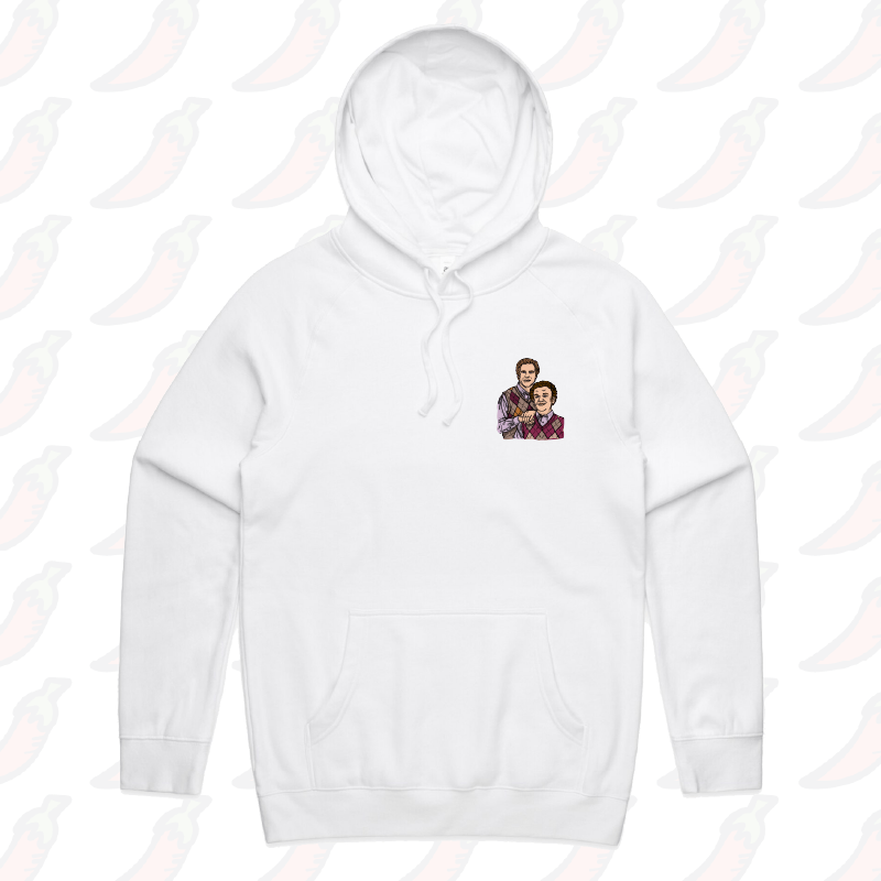 S / White / Small Front Print Step Brothers 👨🏽‍🤝‍👨🏻 - Unisex Hoodie