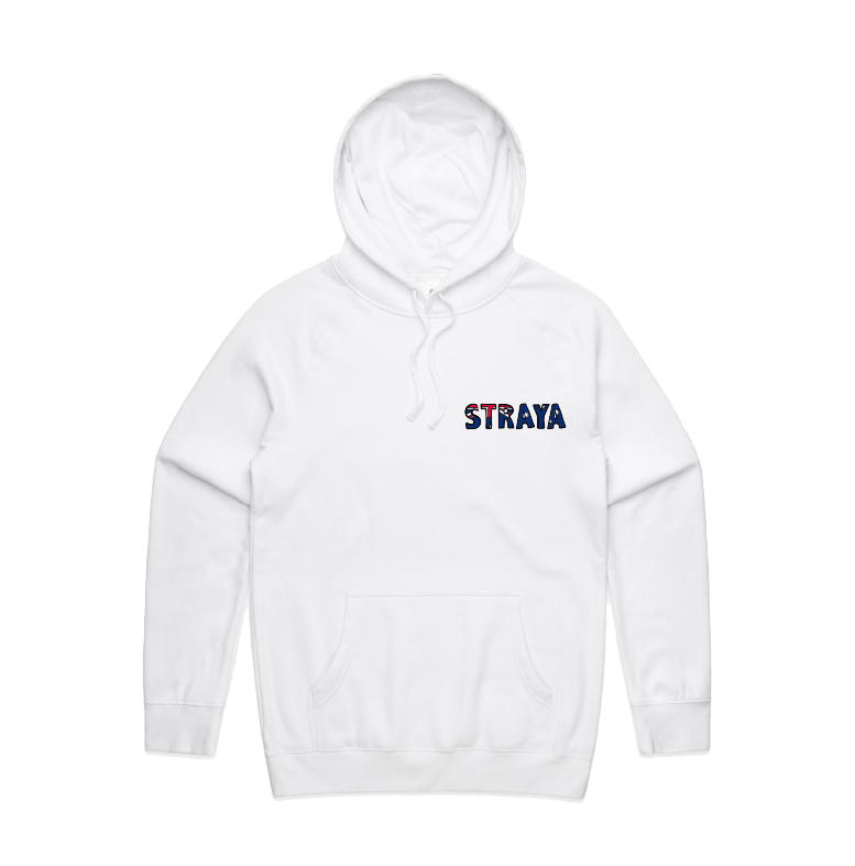 S / White / Small Front Print Straya 🐨 - Unisex Hoodie