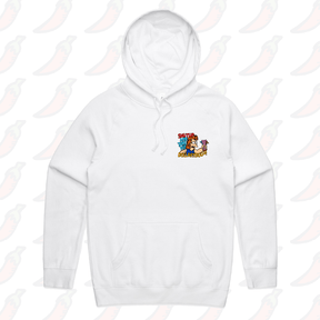 S / White / Small Front Print Take My Dollary Doos 💵 – Unisex Hoodie