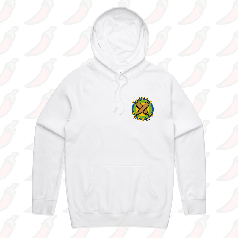 S / White / Small Front Print That’s A Paddlin’ 🏏 – Unisex Hoodie