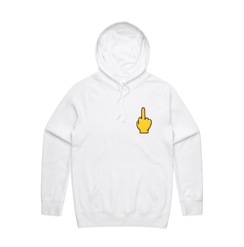 S / White / Small Front Print Up Yours 🖕 - Unisex Hoodie