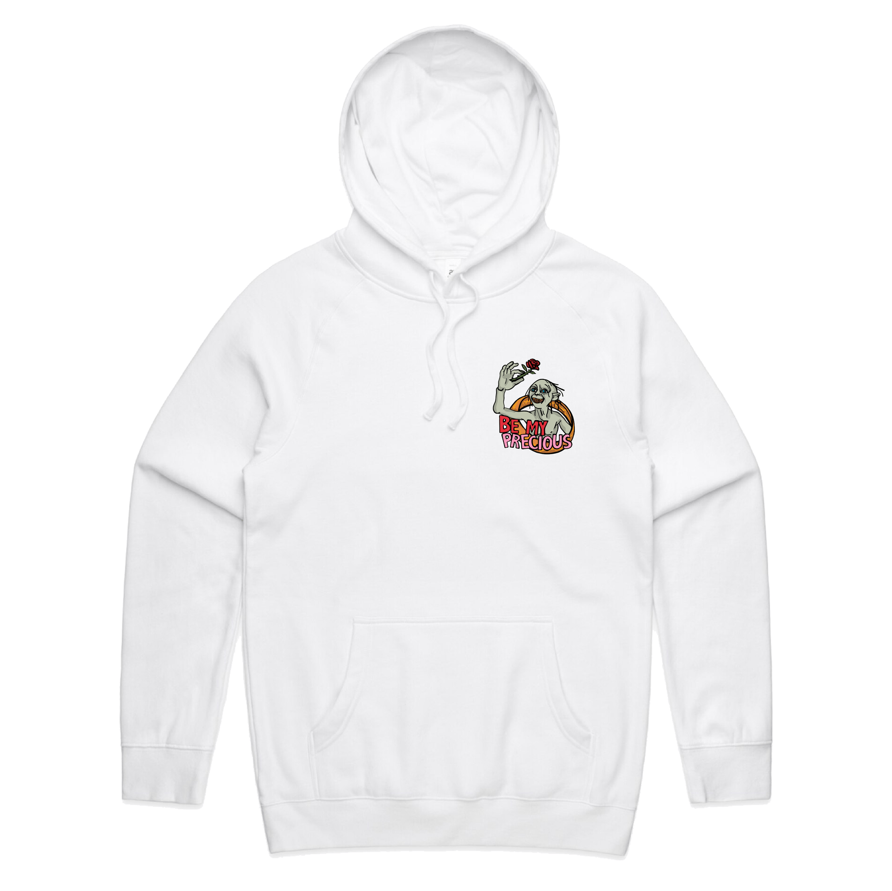 S / White / Small Front Print Valentines Precious 🌹 – Unisex Hoodie