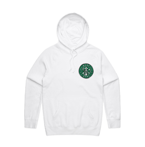 S / White / Small Front Print Wake & Bake 🚬 - Unisex Hoodie