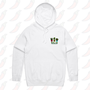 S / White / Small Front Print What The Fucculent 🌵 – Unisex Hoodie