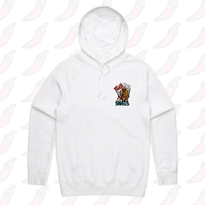 S / White / Small Front Print Yeah the Snags! (YTS!) 🌭 - Unisex Hoodie