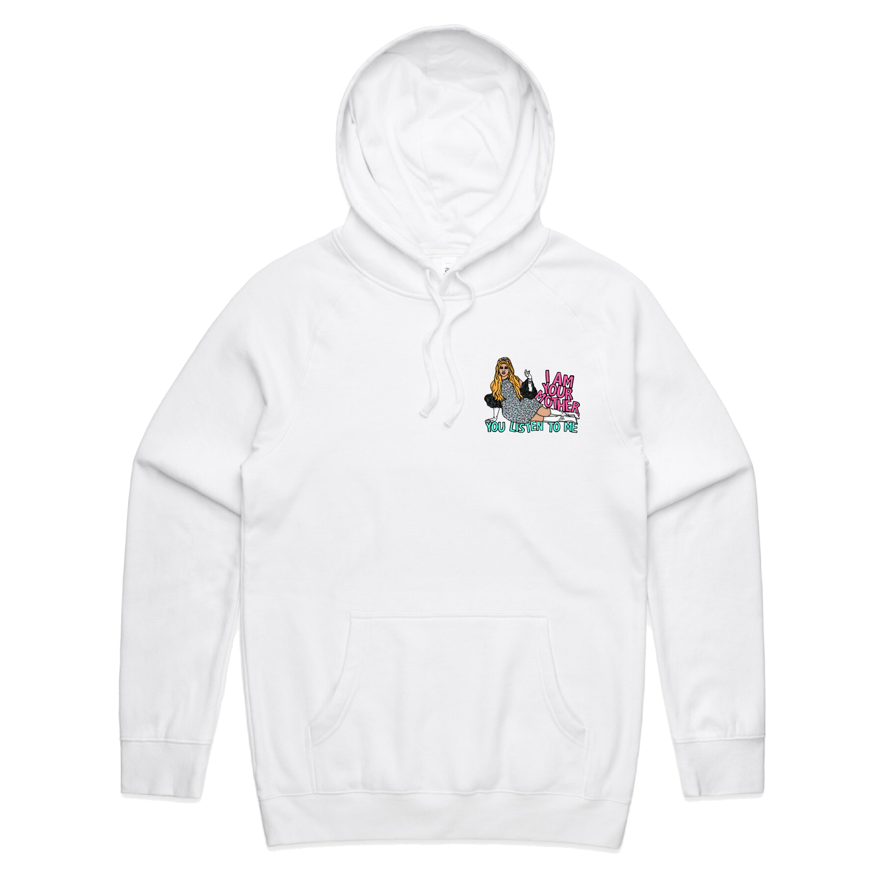 S / White / Small Front Print You Listen To Me 🎤🎶 - Unisex Hoodie