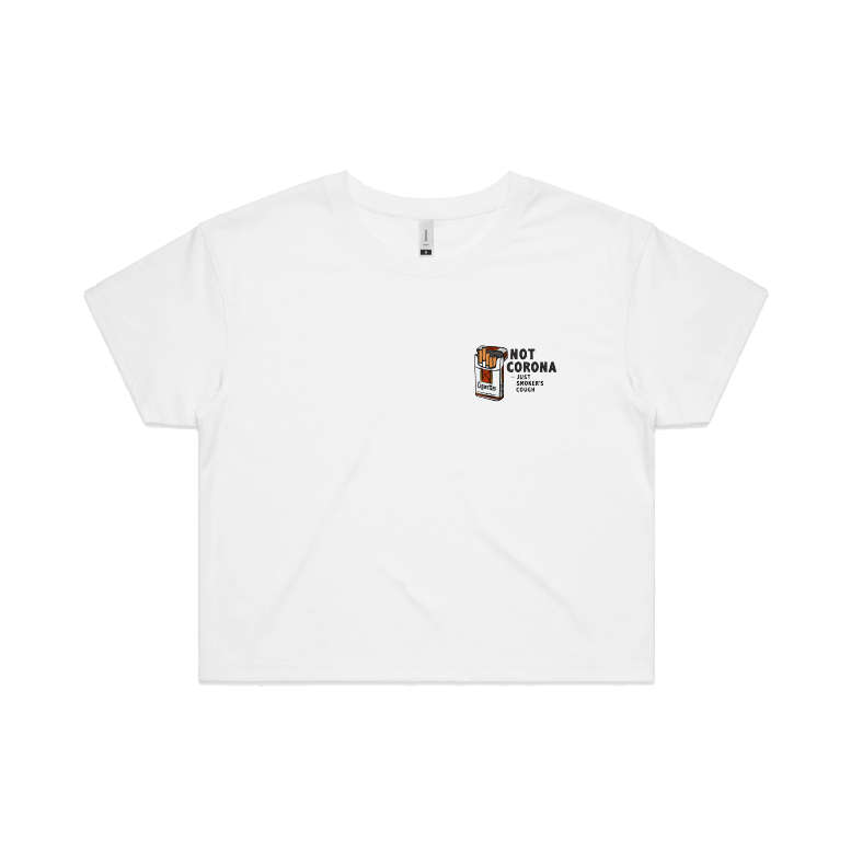 S / White SMOKER'S COUGH 🚬 - Women's Crop Top