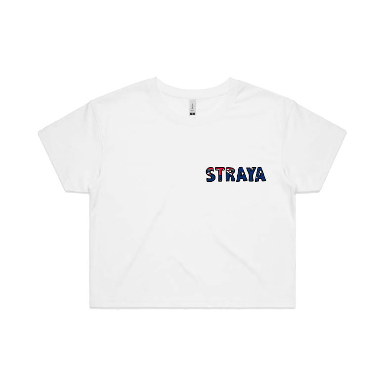 S / White STRAYA 🐨 - Women's Crop Top