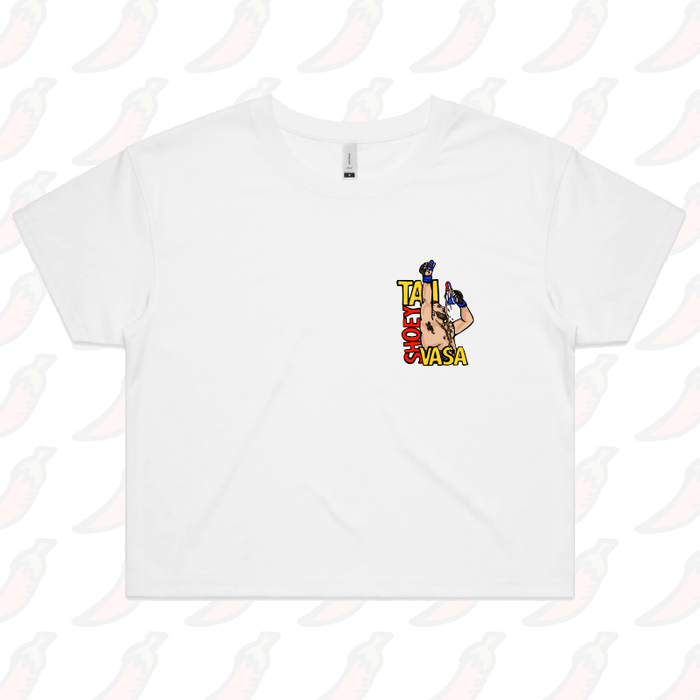 S / White Tai Shoey Vasa 👟🥊 – Women's Crop Top