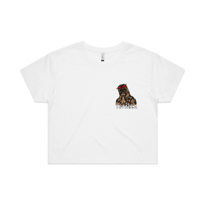 S / White Tupacca ✊🏾 - Women's Crop Top
