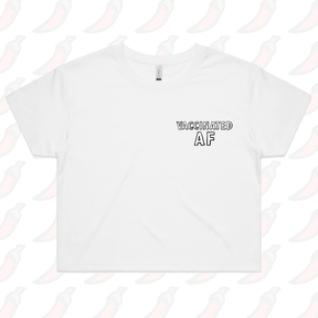 S / White Vaccinated AF 💉 - Women's Crop Top