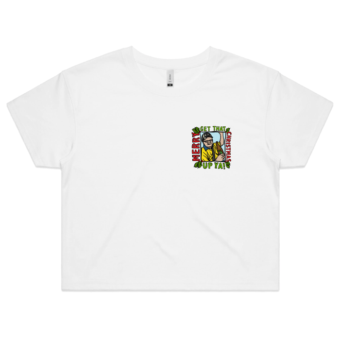 S / White VB Longneck Christmas 🎄👍 - Women's Crop Top