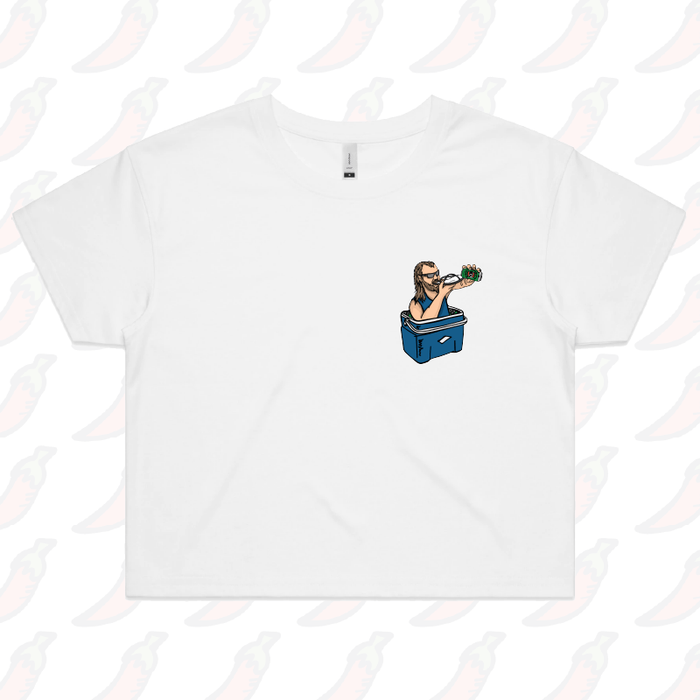 S / White VB SHOEY 🍺 - Women's Crop Top