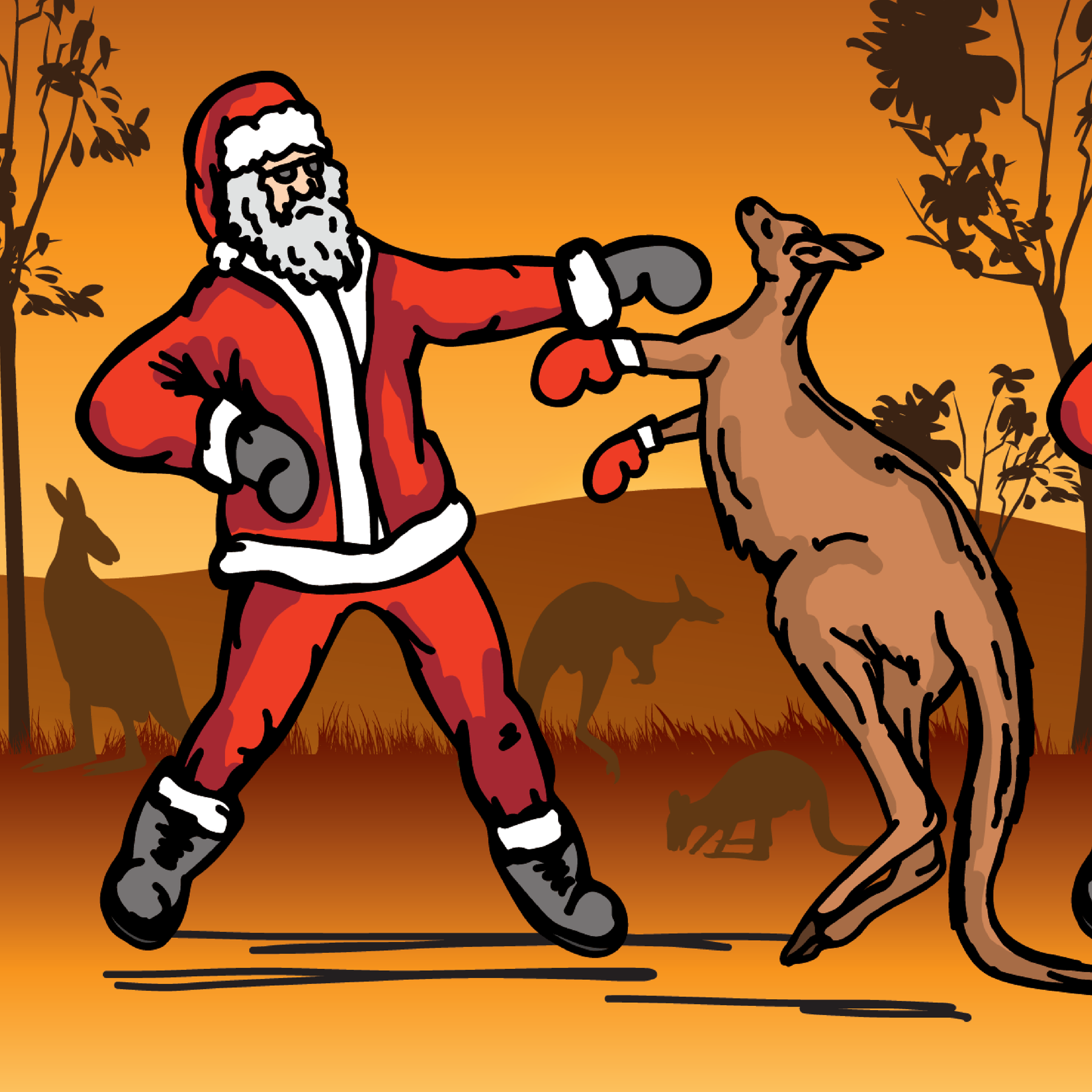 Santa Boxing Roo 🎅🥊🦘 – Stubby Holder