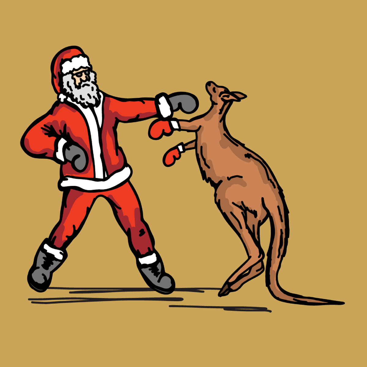 Santa Boxing Roo 🎅🥊🦘 – Women's Crop Top