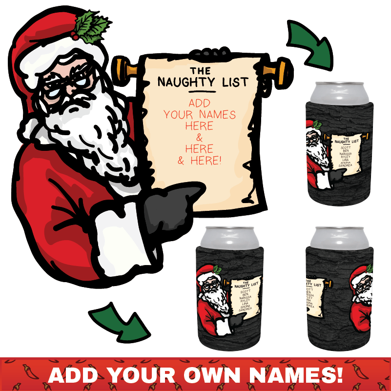 Santa's Naughty List 📜🎅 - Personalised Stubby Holder