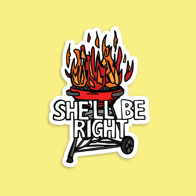 She’ll Be Right BBQ 🤷🔥 – Sticker