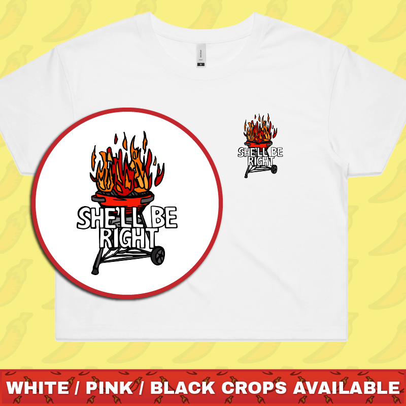 She’ll Be Right BBQ 🤷🔥 – Women's Crop Top