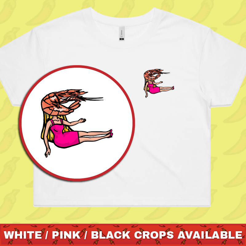 Shrimp on a Barbie 👜 - Women's Crop Top