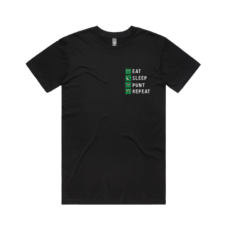 Small Front Design / Black / S Eat Sleep Punt Repeat 🏇 - Men's T Shirt