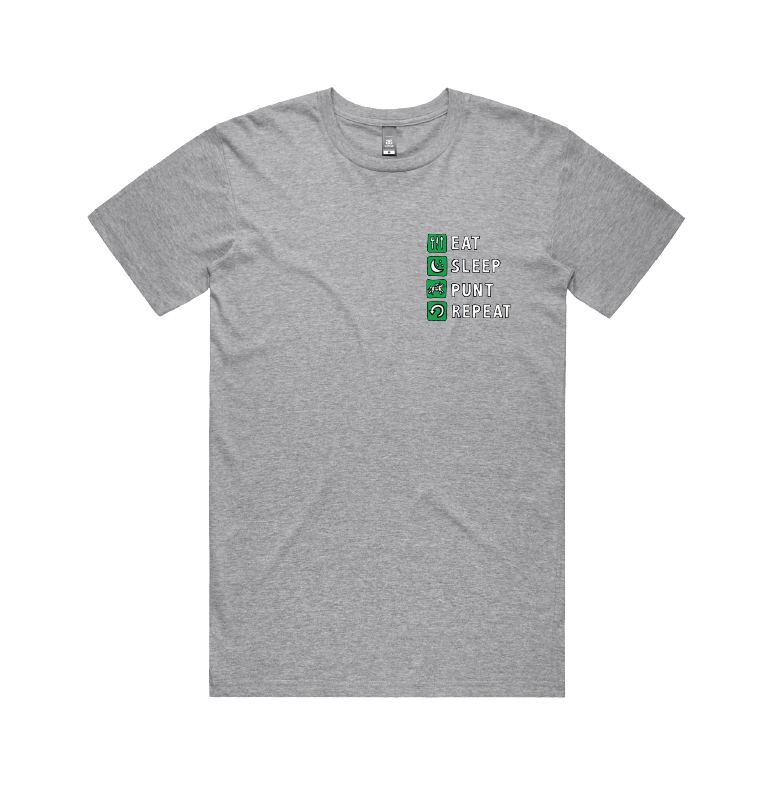 Small Front Design / Grey / S Eat Sleep Punt Repeat 🏇 - Men's T Shirt