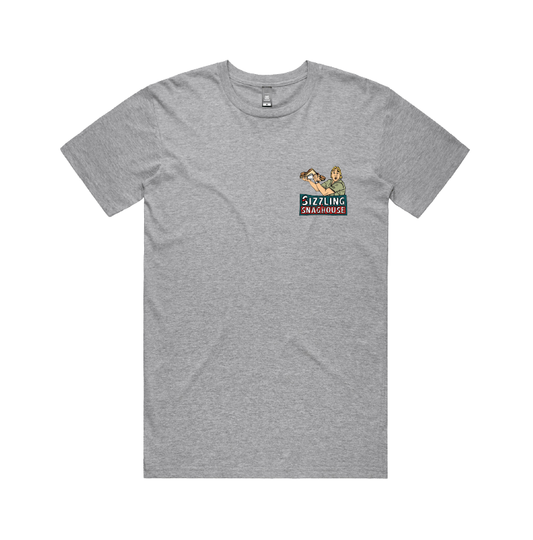 Small Front Design / Grey / S Steve's Snaghouse 🌭 - Men's T Shirt