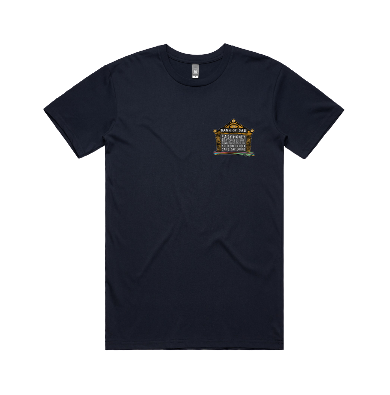 Small Front Design / Navy / S Bank of Dad 💰 - Men's T Shirt