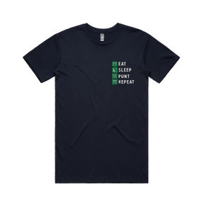 Small Front Design / Navy / S Eat Sleep Punt Repeat 🏇 - Men's T Shirt