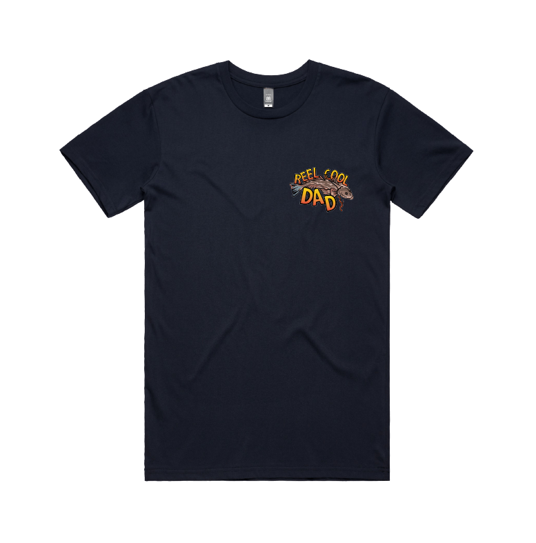 Small Front Design / Navy / S Reel Cool Dad 🎣 - Men's T Shirt