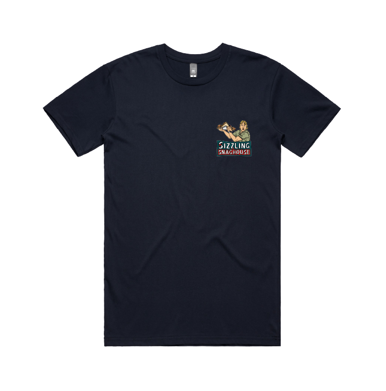 Small Front Design / Navy / S Steve's Snaghouse 🌭 - Men's T Shirt