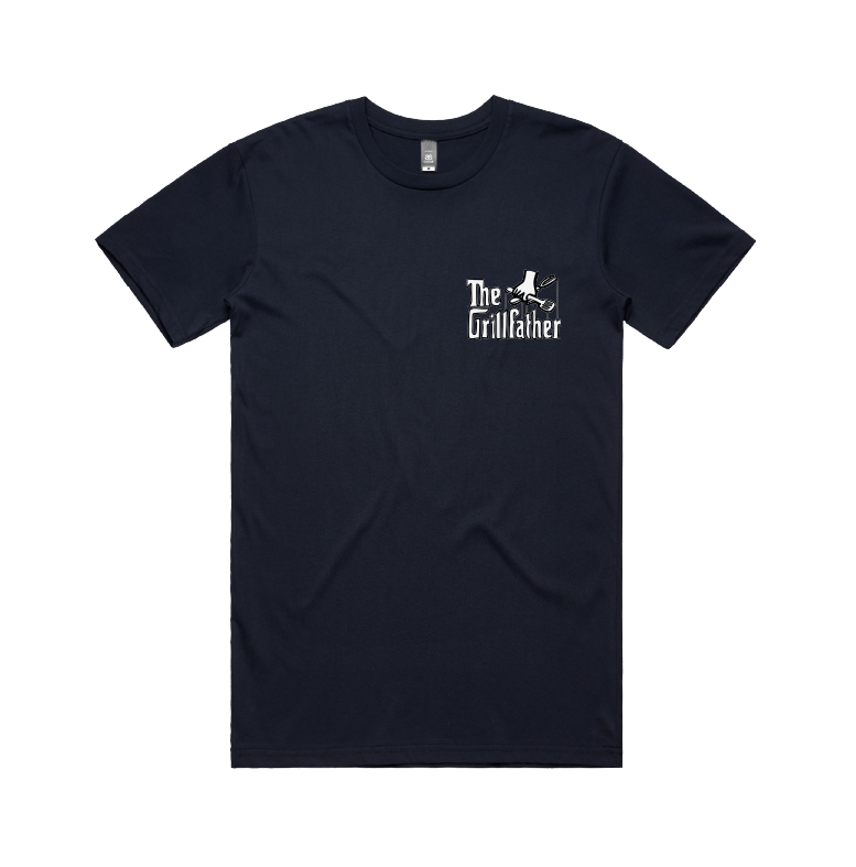 Small Front Design / Navy / S The Grillfather 🥩 - Men's T Shirt