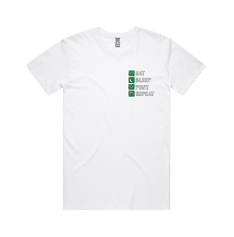 Small Front Design / White / S Eat Sleep Punt Repeat 🏇 - Men's T Shirt