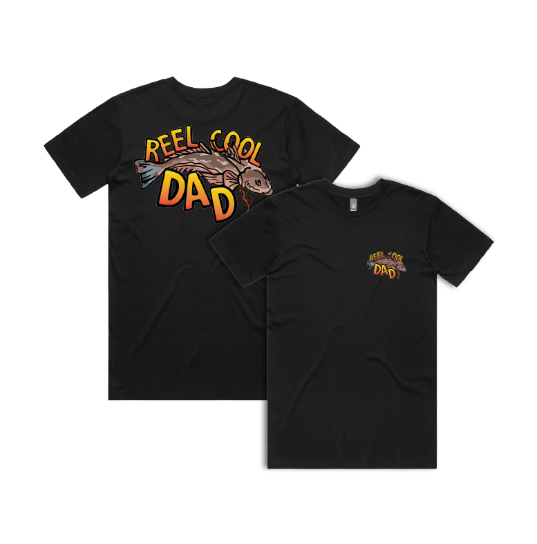 Small Front & Large Back Design / Black / S Reel Cool Dad 🎣 - Men's T Shirt