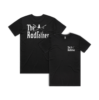 Small Front & Large Back Design / Black / S The Rodfather 🎣 - Men's T Shirt