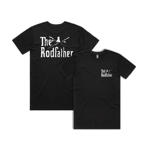 Small Front & Large Back Design / Black / S The Rodfather 🎣 - Men's T Shirt