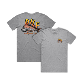 Small Front & Large Back Design / Grey / S D.I.L.F 🐟 - Men's T Shirt